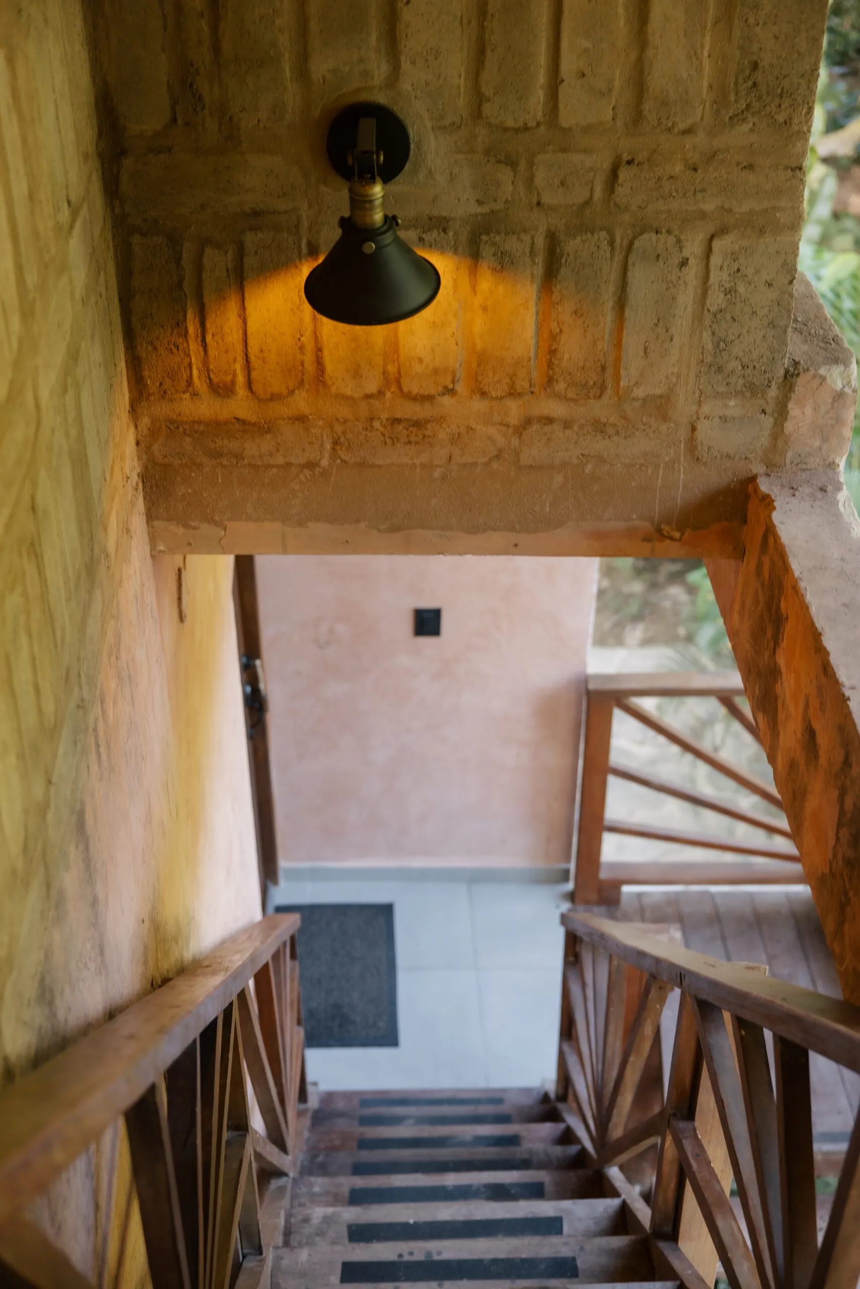 Staircase with a lantern