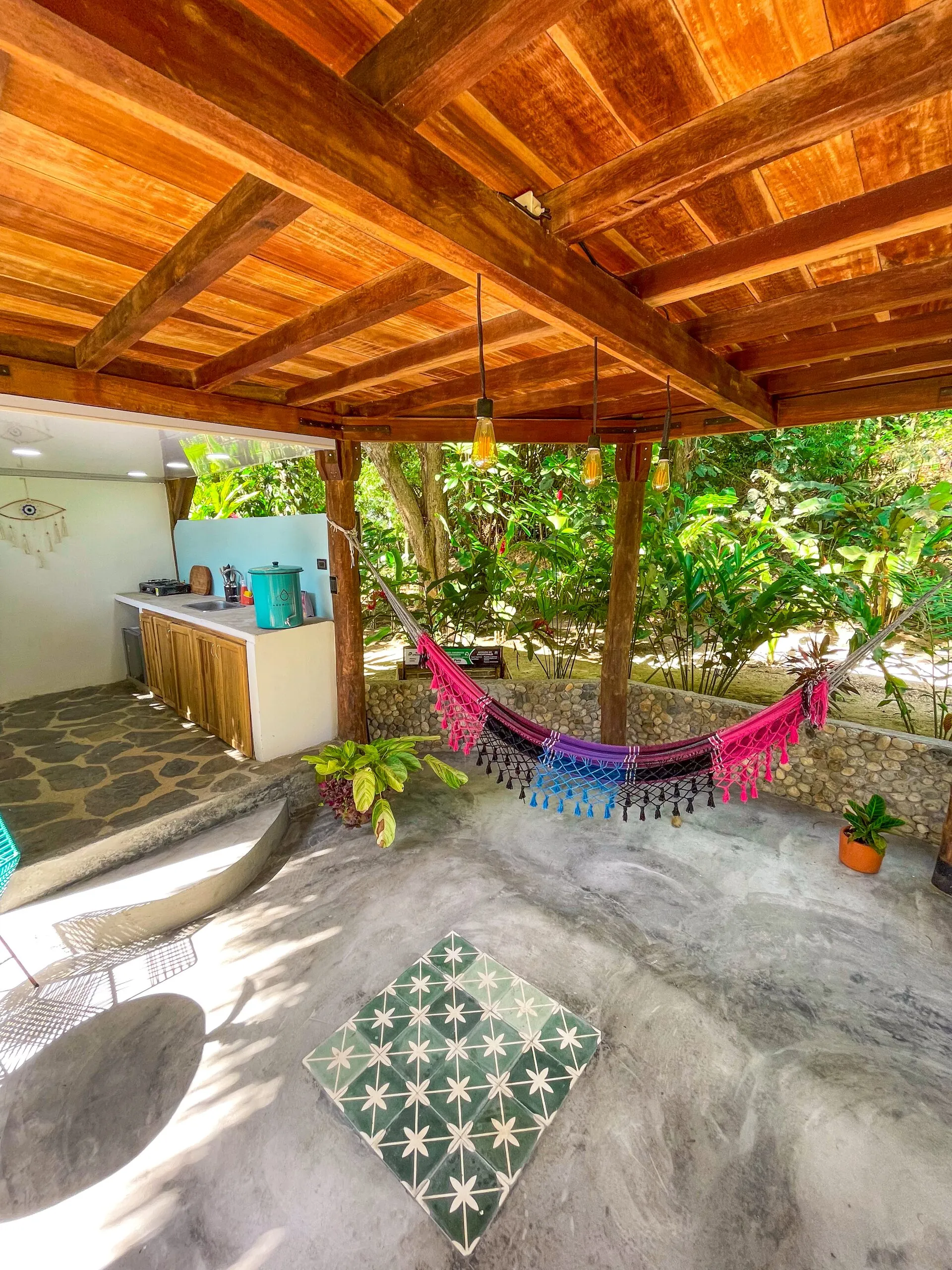 Ground floor with hammock and kitchen